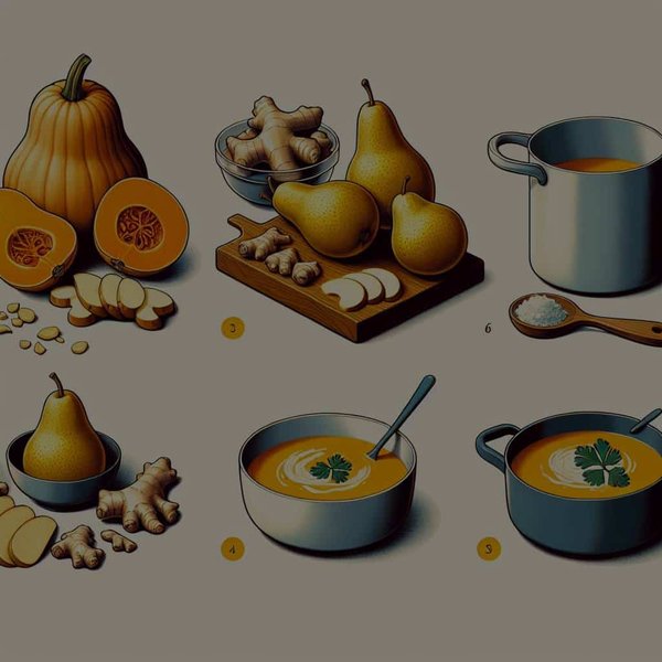 Comment réaliser une soupe butternut et poire avec une pointe de gingembre frais ?